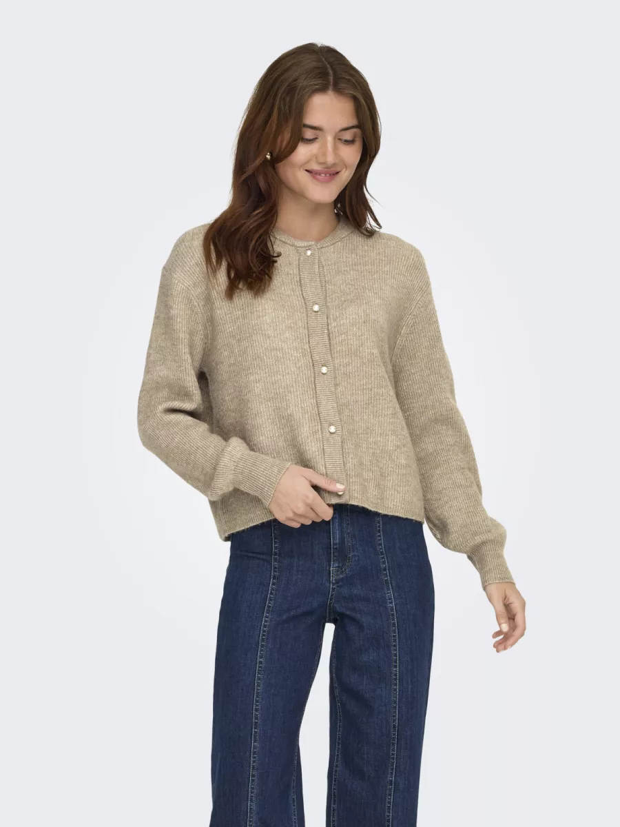 JDY-JDYLUMI LIFE L/S BUTTON CARDIGA KNT-15326819-Silver Mink-ZAND