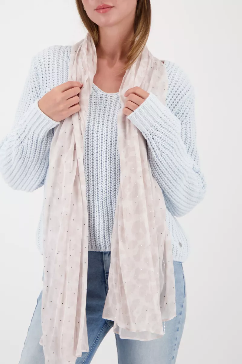Monari-Scarf with leopard print-809678-196 Lattemacchiato pattern-BRUIN