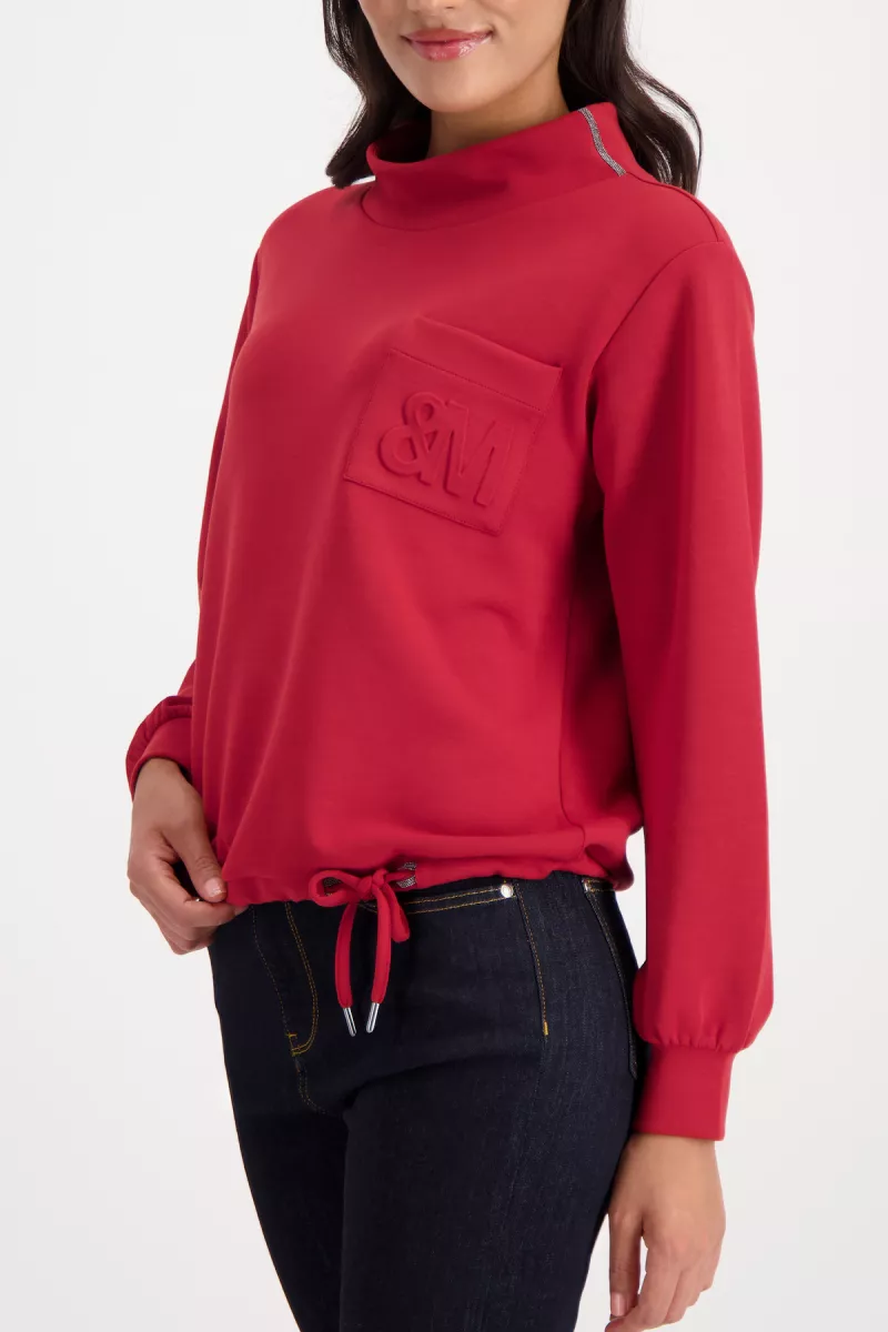 Monari-Sweatshirt-809325-310 Chimney red-ROOD