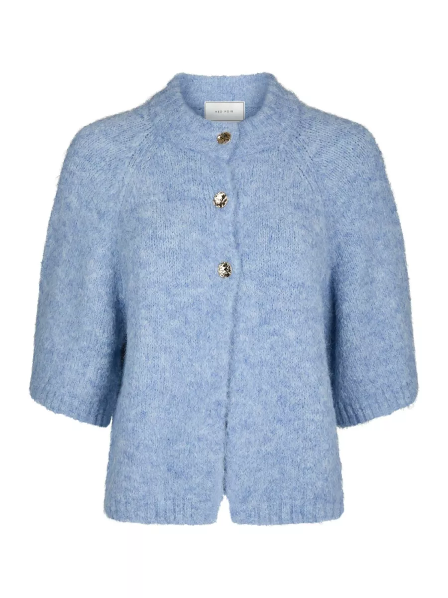 Neo Noir-Benuta Fluffy Knit Cardigan-165816-142 Dusty Blue-LICHT BLAUW