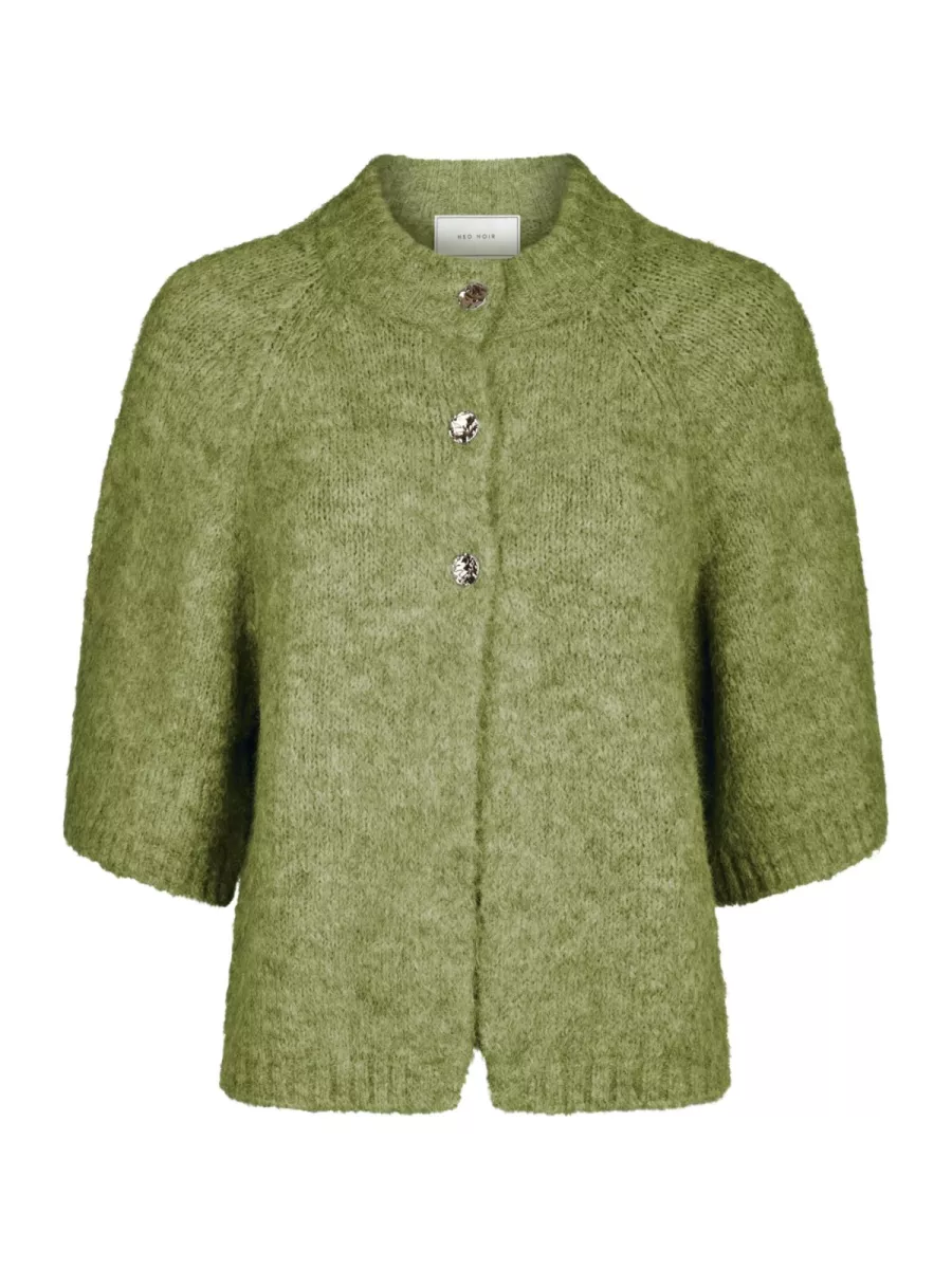 Neo Noir-Benuta Fluffy Knit Cardigan-165816-723 Dusty Green-LICHT GROEN
