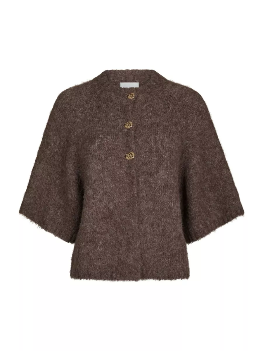 Neo Noir-Benuta Fluffy Knit Cardigan-165816-928 Light Brown-BRUIN