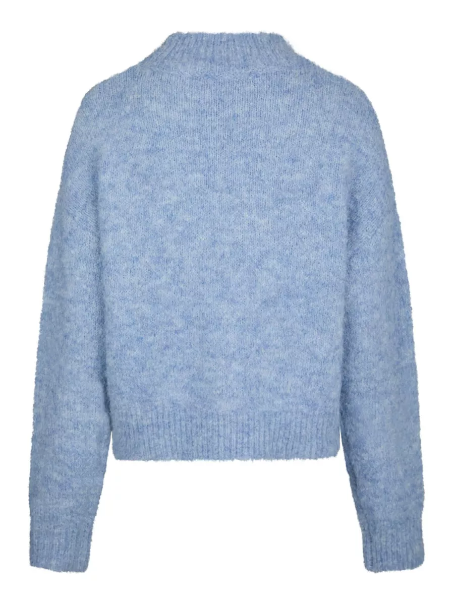 Neo Noir-Paulina Fluffy Knit Blouse-164729-142 Dusty Blue-LICHT BLAUW