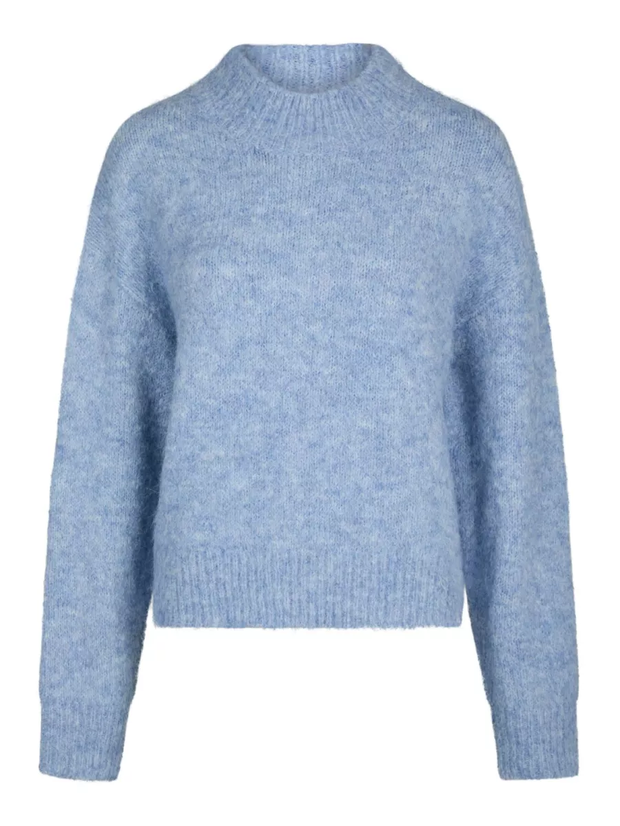 Neo Noir-Paulina Fluffy Knit Blouse-164729-142 Dusty Blue-LICHT BLAUW