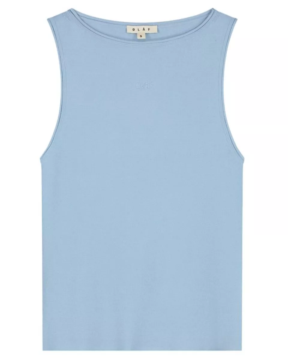 Olaf-Retro logo sleeveless knit-W240704-Open air-LICHT BLAUW