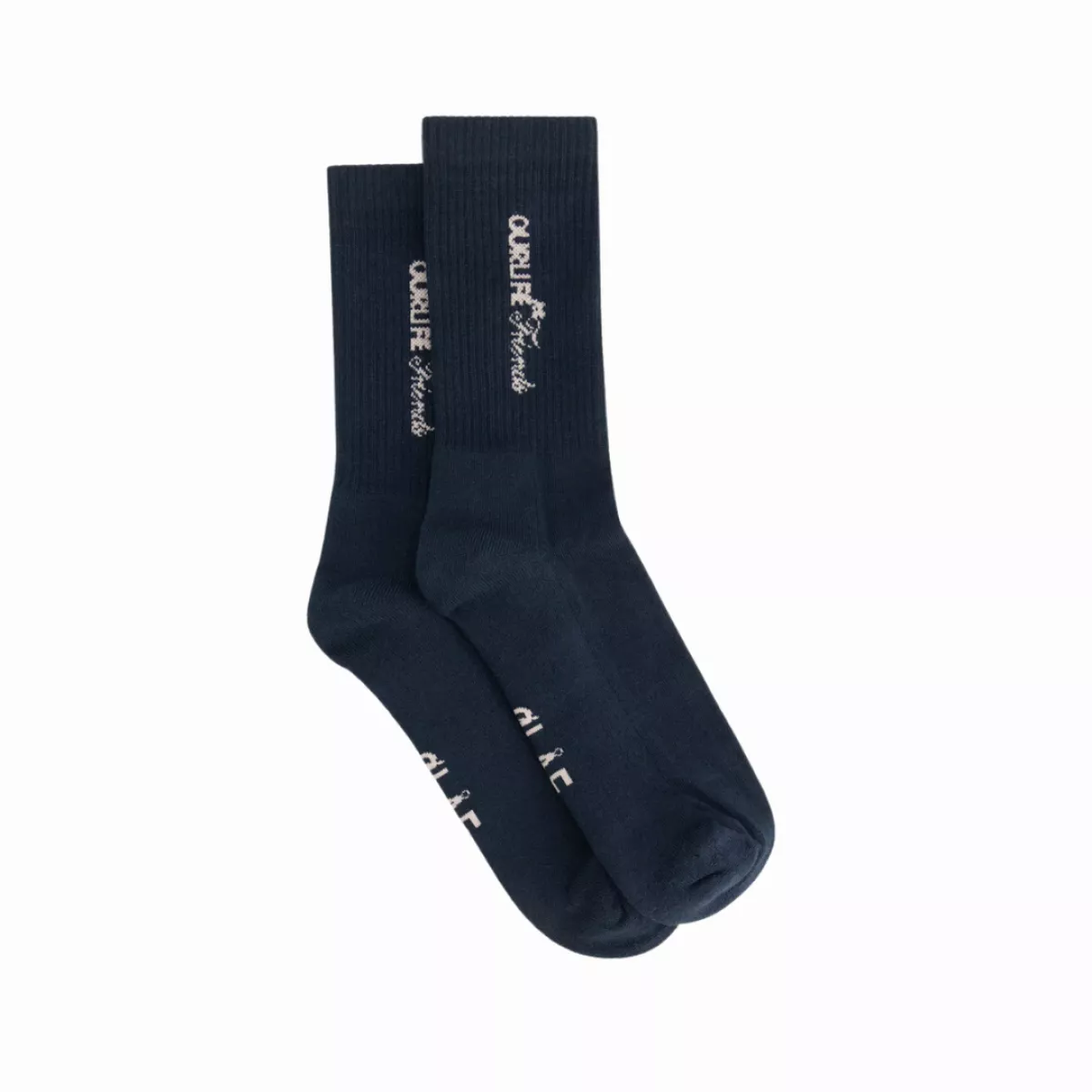 Olaf-Script friends sock-A240801-Navy-NAVY