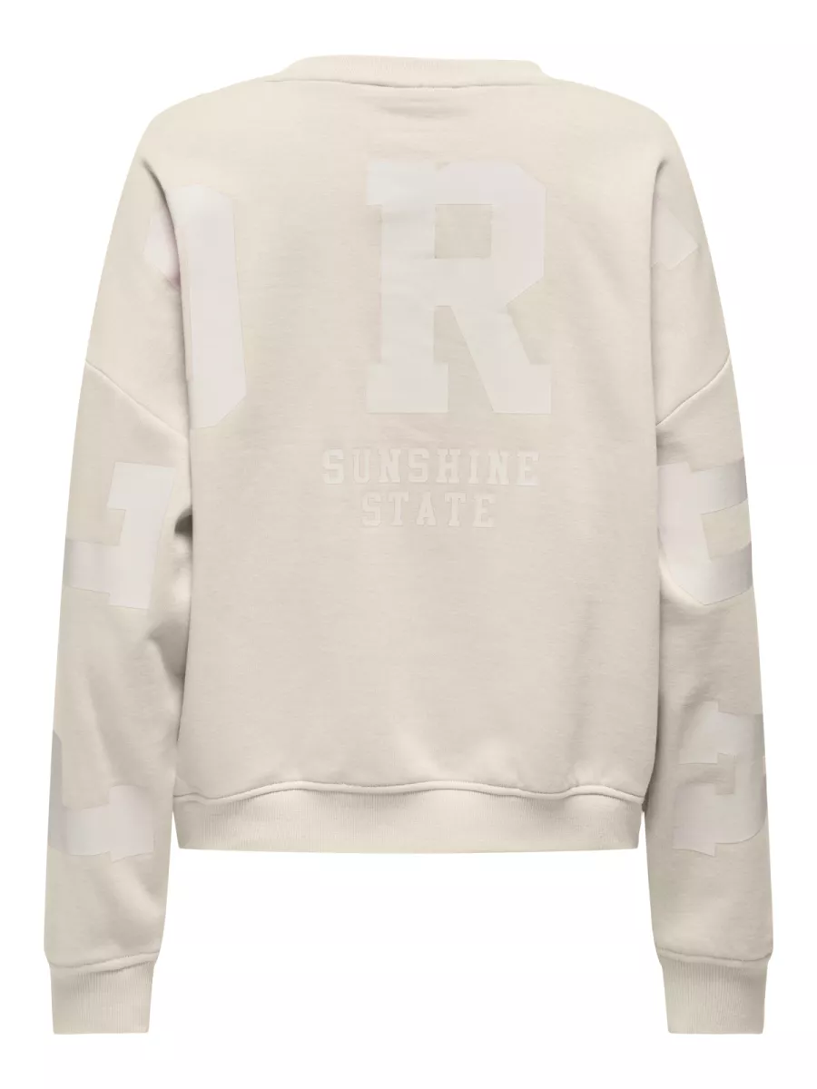ONLY-ONLSWEAT L/S BACK/SLEEVE PRINT SWT-15356793-Birch-CREME