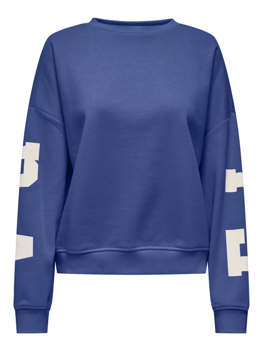 ONLY-ONLSWEAT L/S BACK/SLEEVE PRINT SWT-15356793-Surf The Web-BLUE