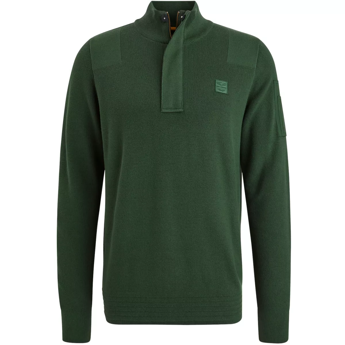 PME LEGEND-Half zip collar cotton knit-PKW2409322-6143 Trekking green-GROEN