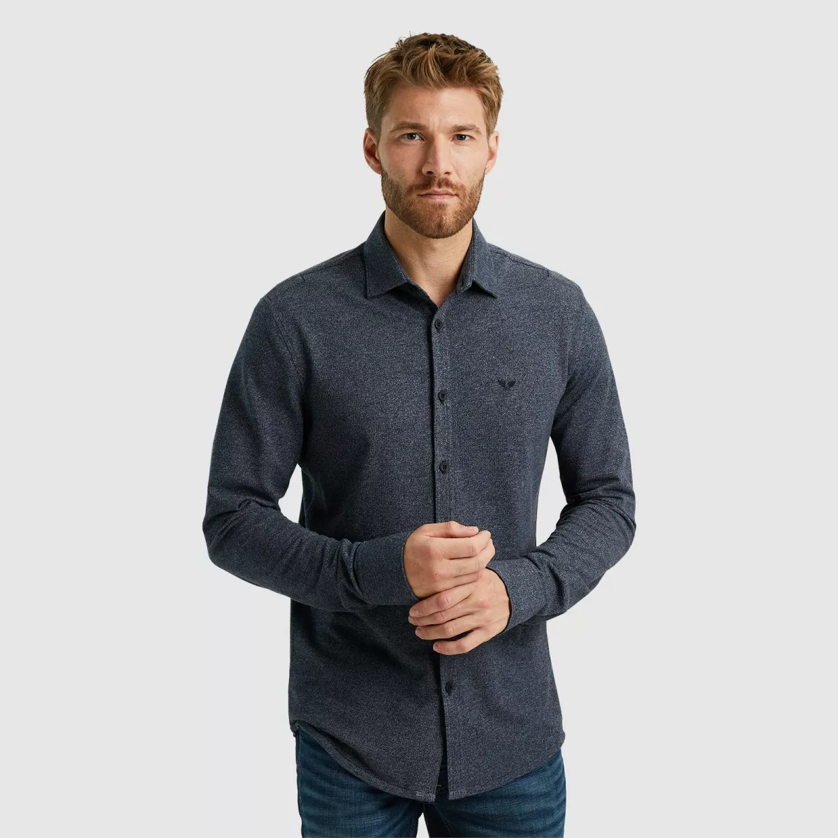 PME LEGEND-Long Sleeve Shirt Poly Ctn L.W. St-PSI2408206-5281 Salute-BLUE