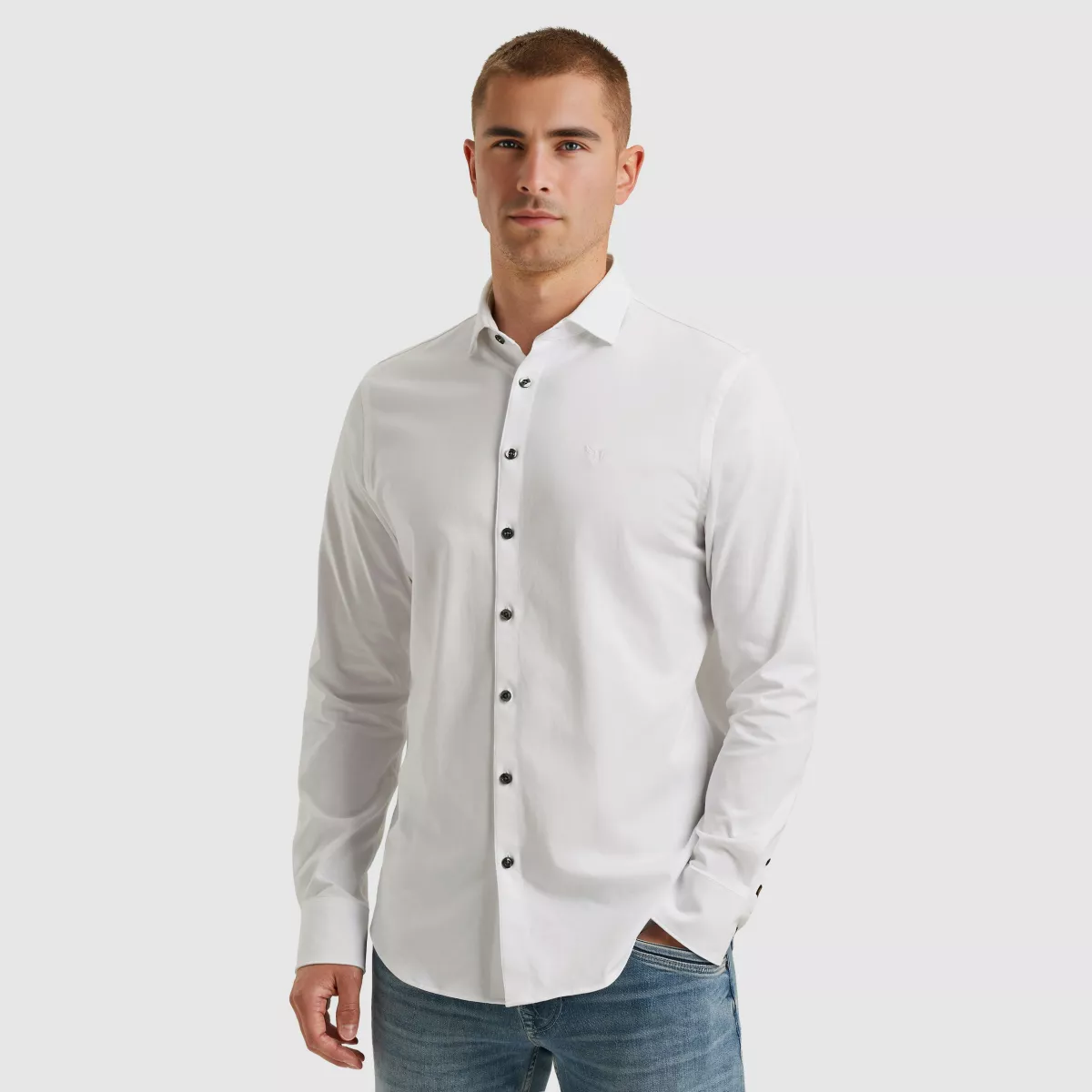 PME LEGEND-LONG SLEEVE SHIRT Satin Jersey-PSI2511234-7003 Bright white-WIT