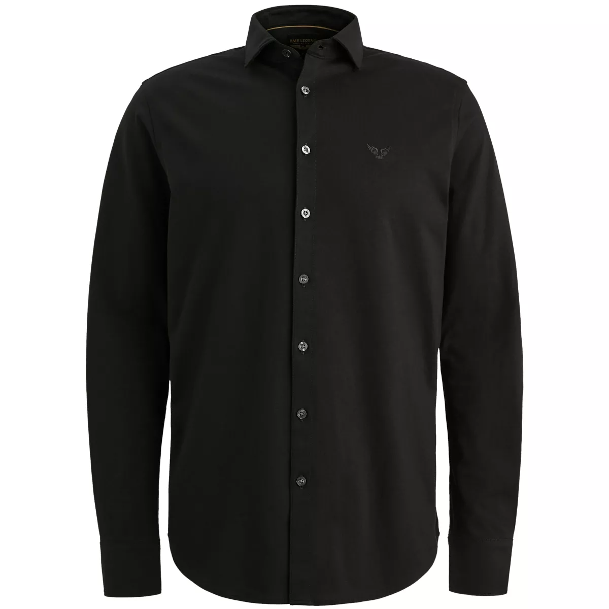 PME LEGEND-LONG SLEEVE SHIRT Satin Jersey-PSI2511234-999 Black-ZWART