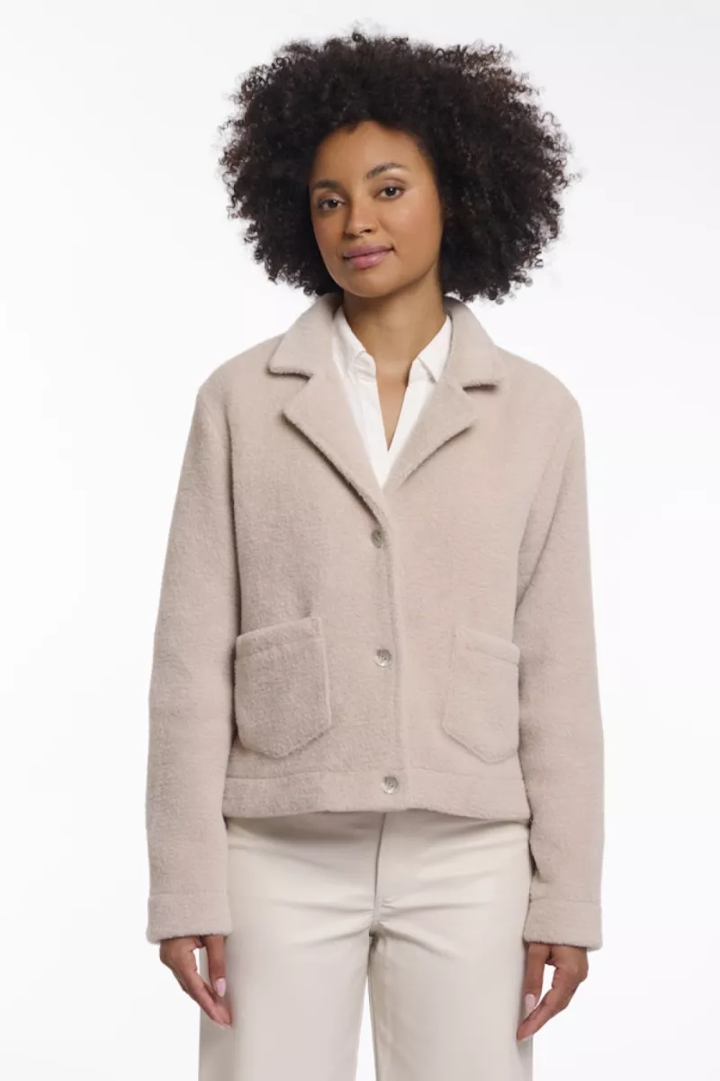 RINO & PELLE-Boxy Jacket With Lapel Collar-Bobien.7002621-11018 Smoked Pearl-PAREL