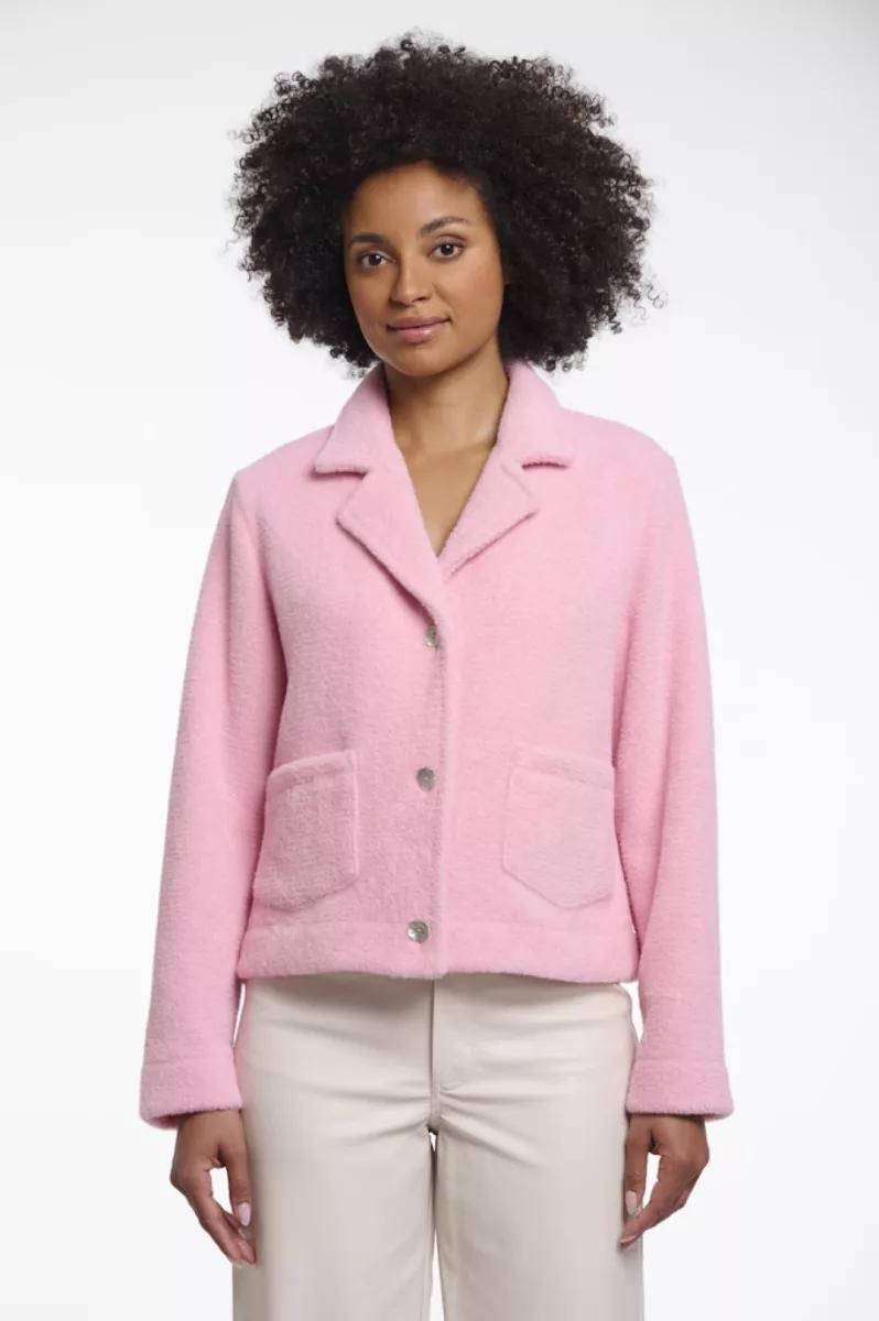 RINO & PELLE-Boxy Jacket With Lappel Collar-Bobien.7002621-11016 Cotton Candy-LICHT ROSE