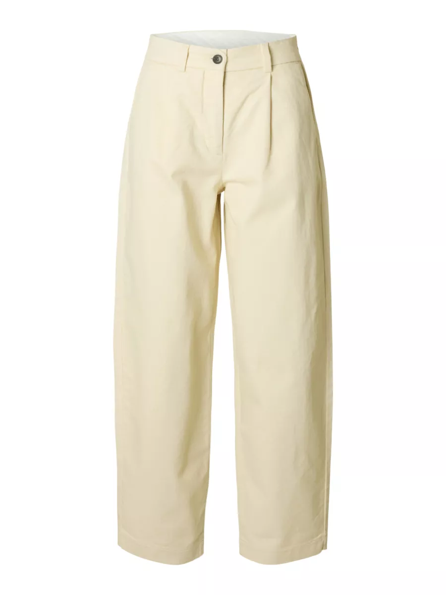 Selected Femme-SLFBARREL ALMA-HADI MW PANT-16099428-Birch-CREME