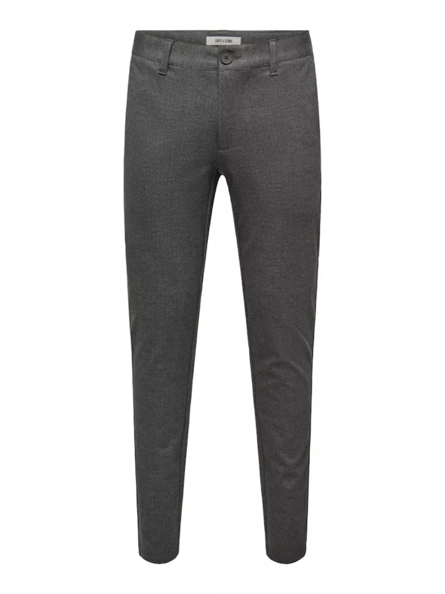 SONS-ONSMARK SLIM CHECK 020960 PANT-22034297-Jet black-ZWART
