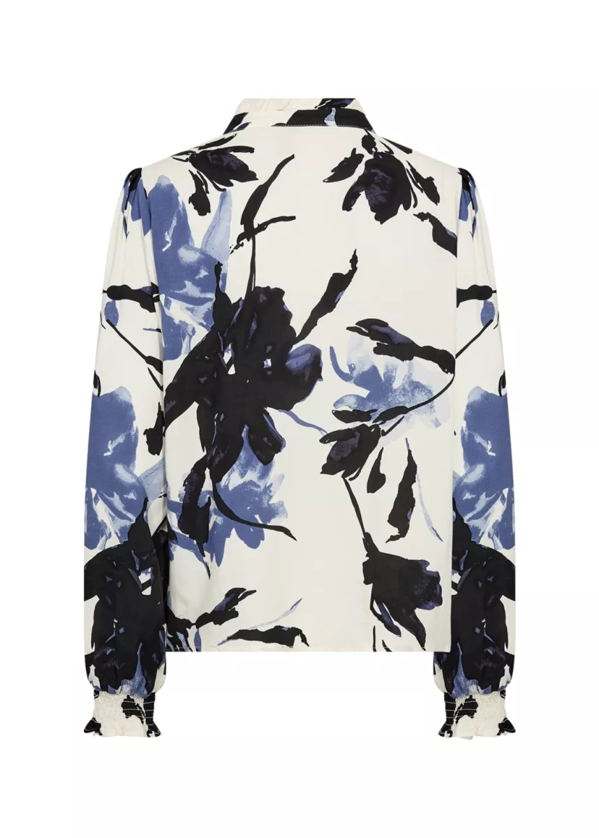 SOYA CONCEPTS-Blouse LM-Bene 1-6910-BLAUW COMBINATIE