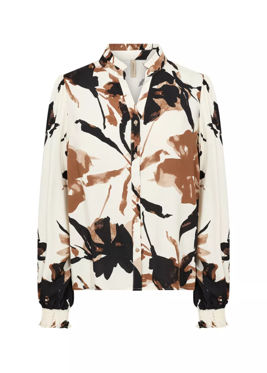 SOYA CONCEPTS-Blouse LM-Bene 1-8170-BRUIN COMBINATIES