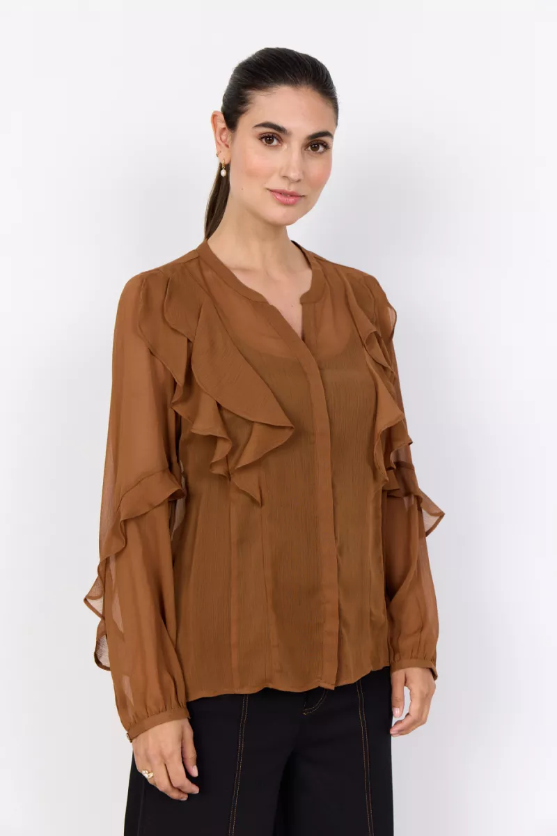 SOYA CONCEPTS-Blouse LM-Naia 7-8710-BRUIN