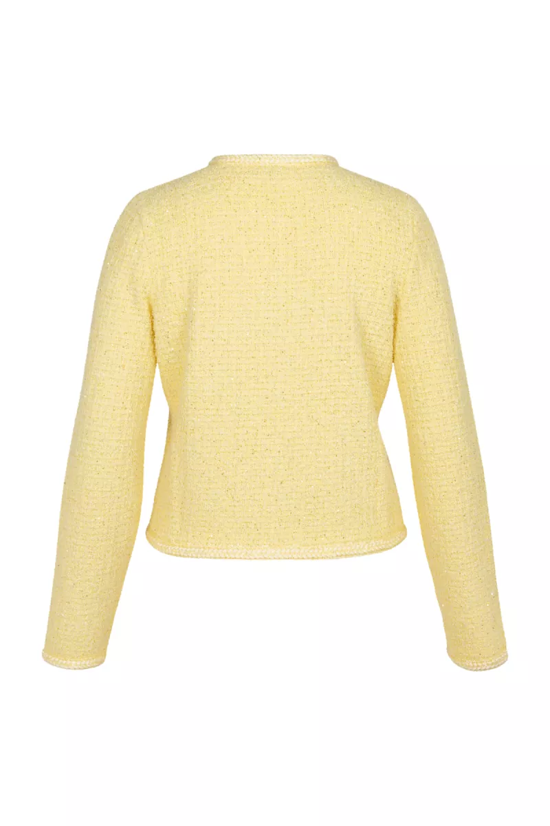 STUDIO ANNELOES-Bibi mohair cardigan-13459-2100 Butter yellow-GEEL