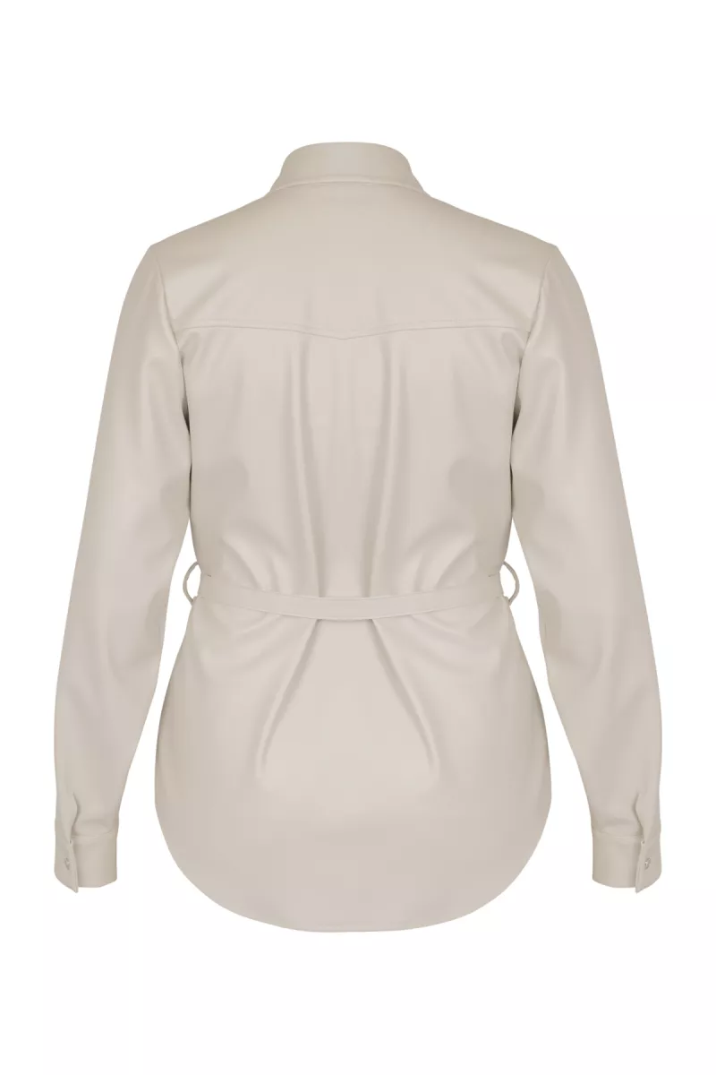 STUDIO ANNELOES-Bodil faux leather blouse-13453-1400 Kit-KIT