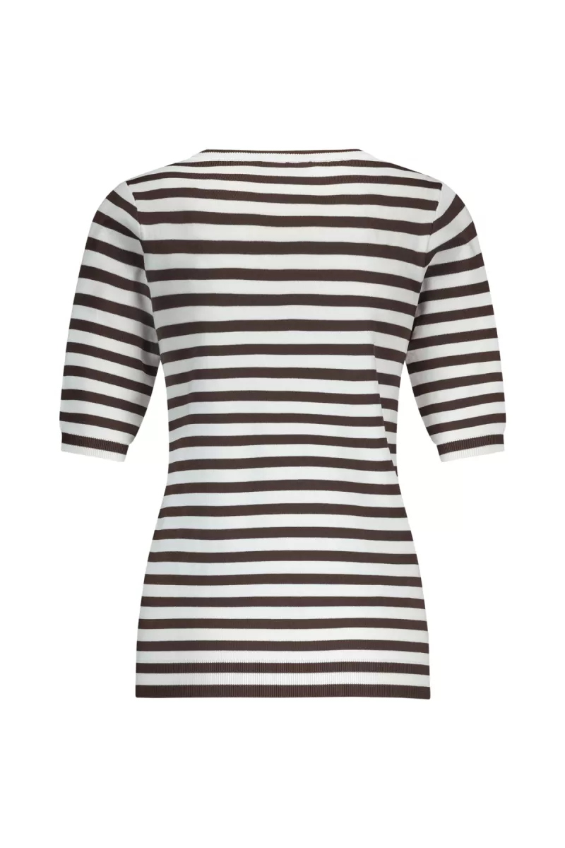 STUDIO ANNELOES-Luna ssl stripe pullover-13060-1187 Off white espresso-OFF WHITE