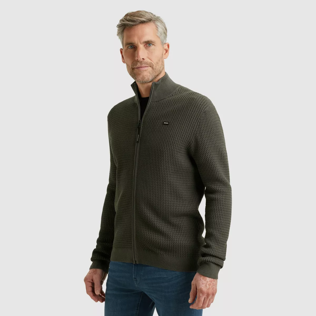 Vanguard-Zip jacket cotton modal-VKC2511370-9161 Chimera-GRIJS