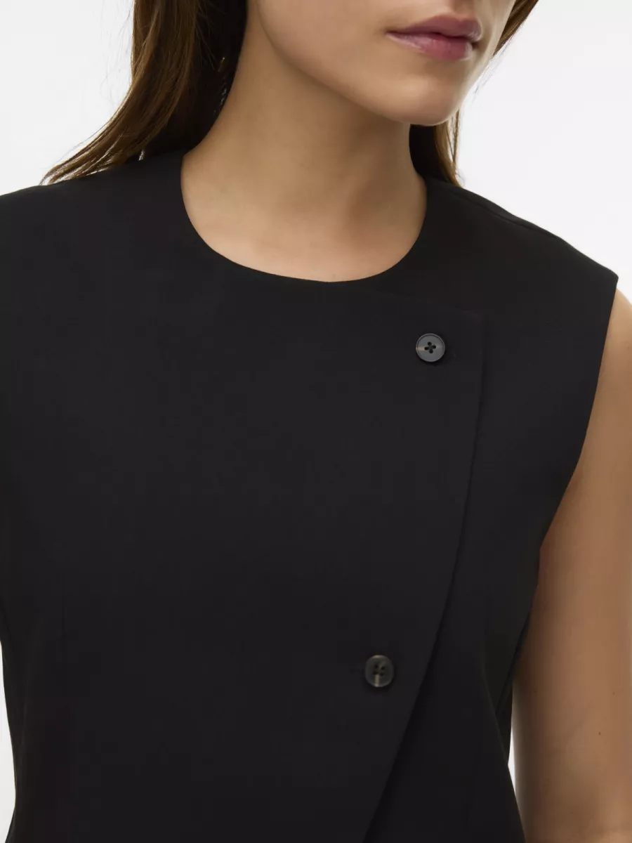VERO MODA-VMPHILINE SL WAISTCOAT-10338640-Black-BLACK