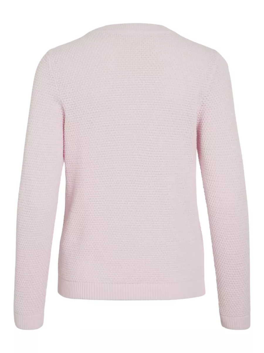 VILA-VIDALO O-NECK L/S KNIT TOP- NOOS-14082767-Cherry Blossom-ROSE
