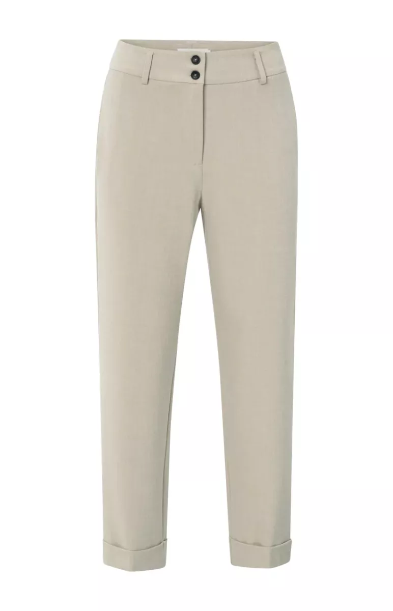 YAYA-High waist pantalon; Polyester/Rayon Silk/Elastane-01-301223-509-99007-ZAND