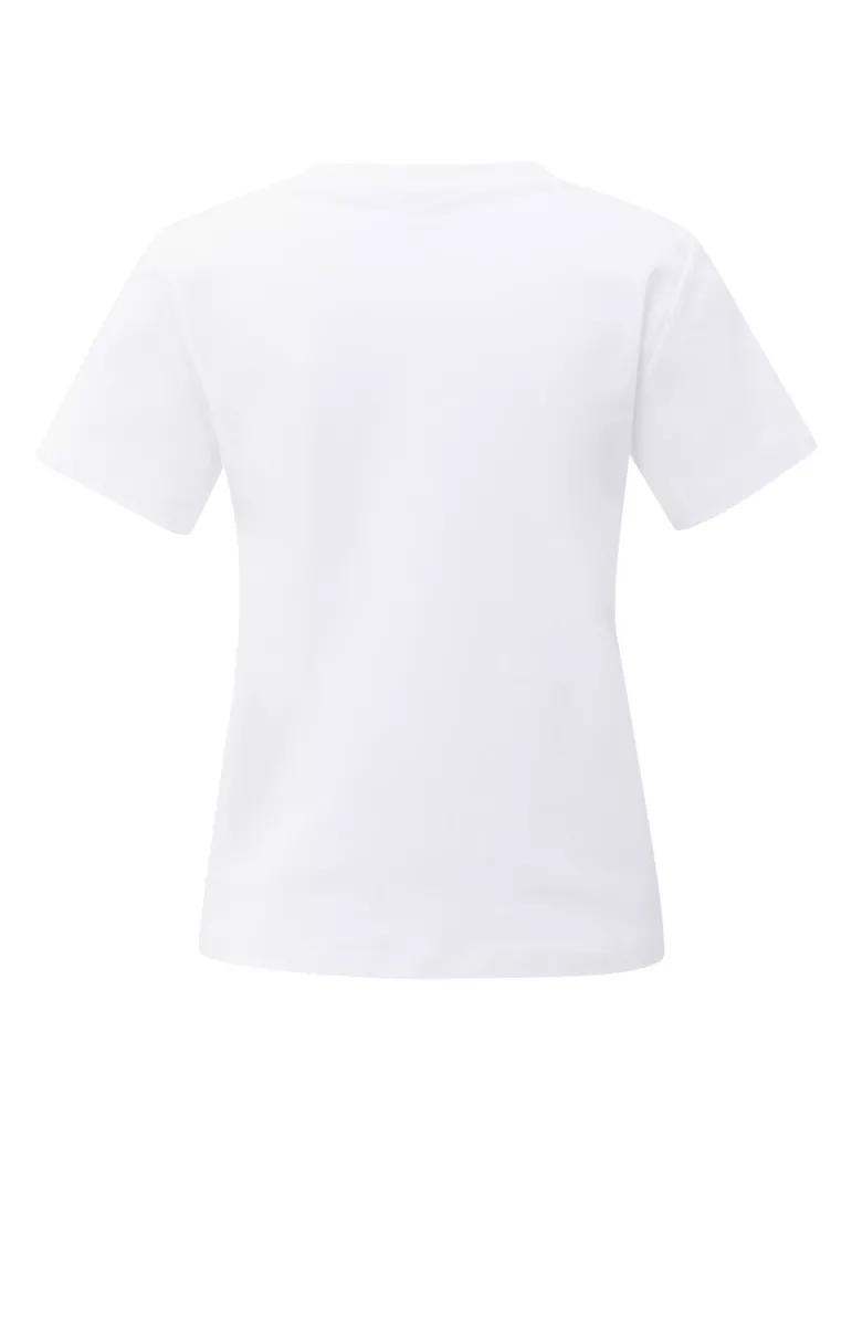 YAYA-T-shirt with stitch details; Cotton-01-719075-508-00000-OFF WHITE