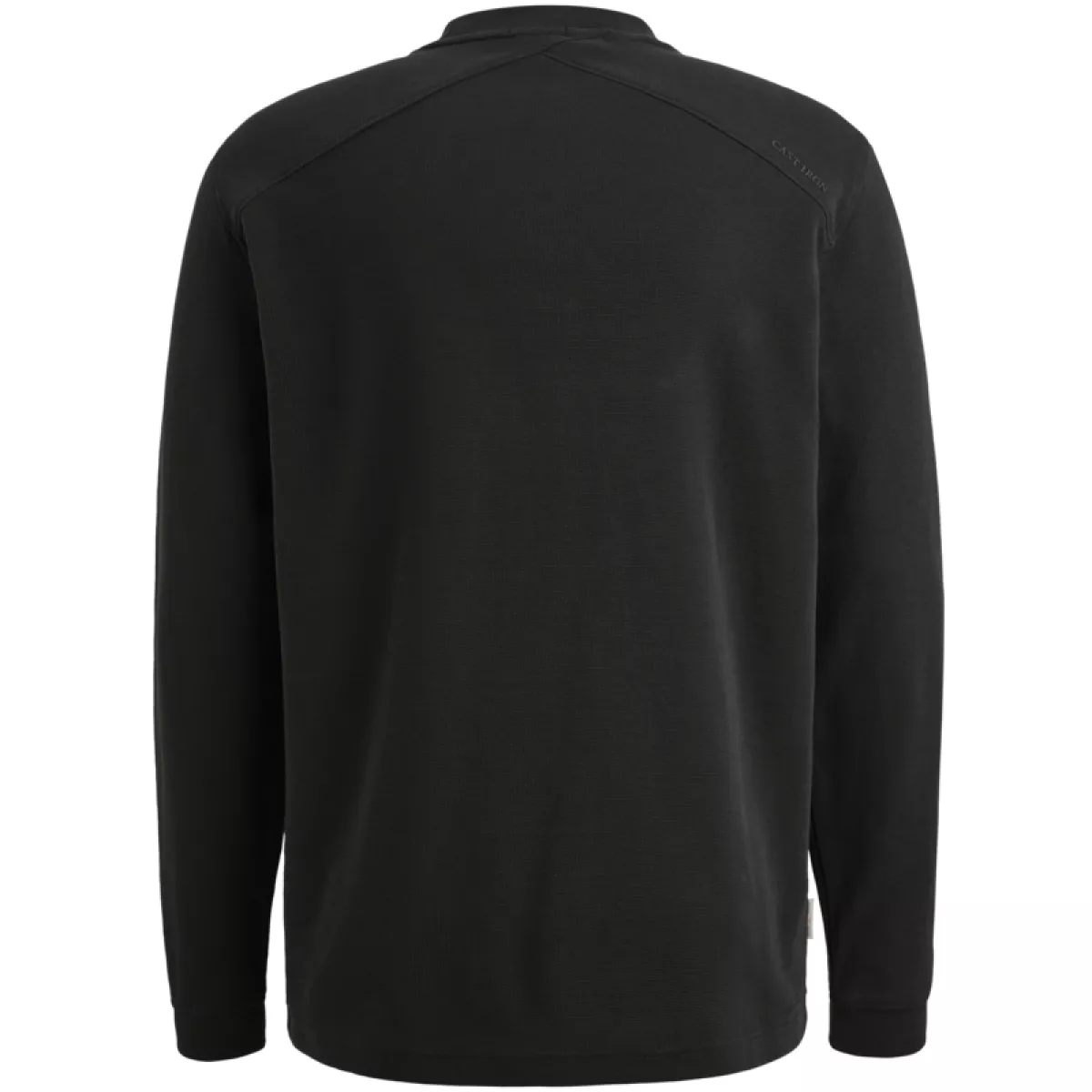 CAST IRON-Long sleeve r-neck regular fit str-CTS2602511-9159 Black sand-ZWART