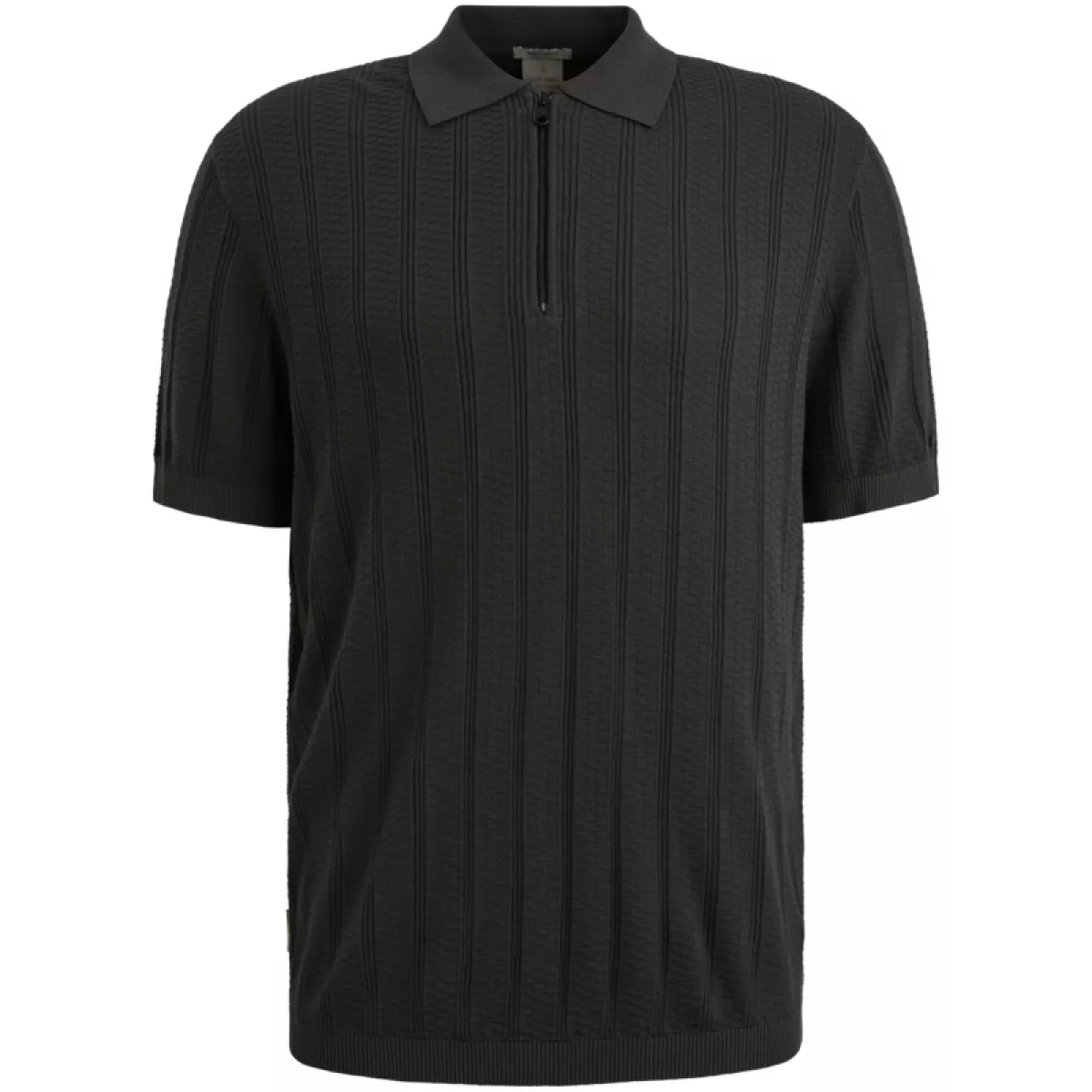 CAST IRON-Short sleeve polo regular fit soso-CPSS2602855-9159 Black sand-ZWART
