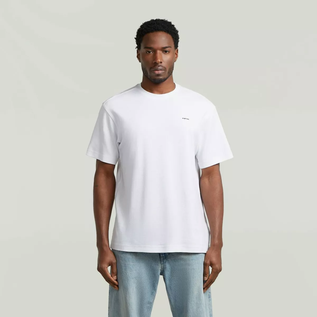 G-STAR-True regular structured t-shirt-D28609-C812-110 white-OFF WHITE