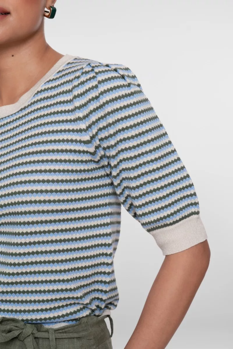 GEISHA-Pull stripe lrx-64066-14-711 kit lurex olive blue-KIT