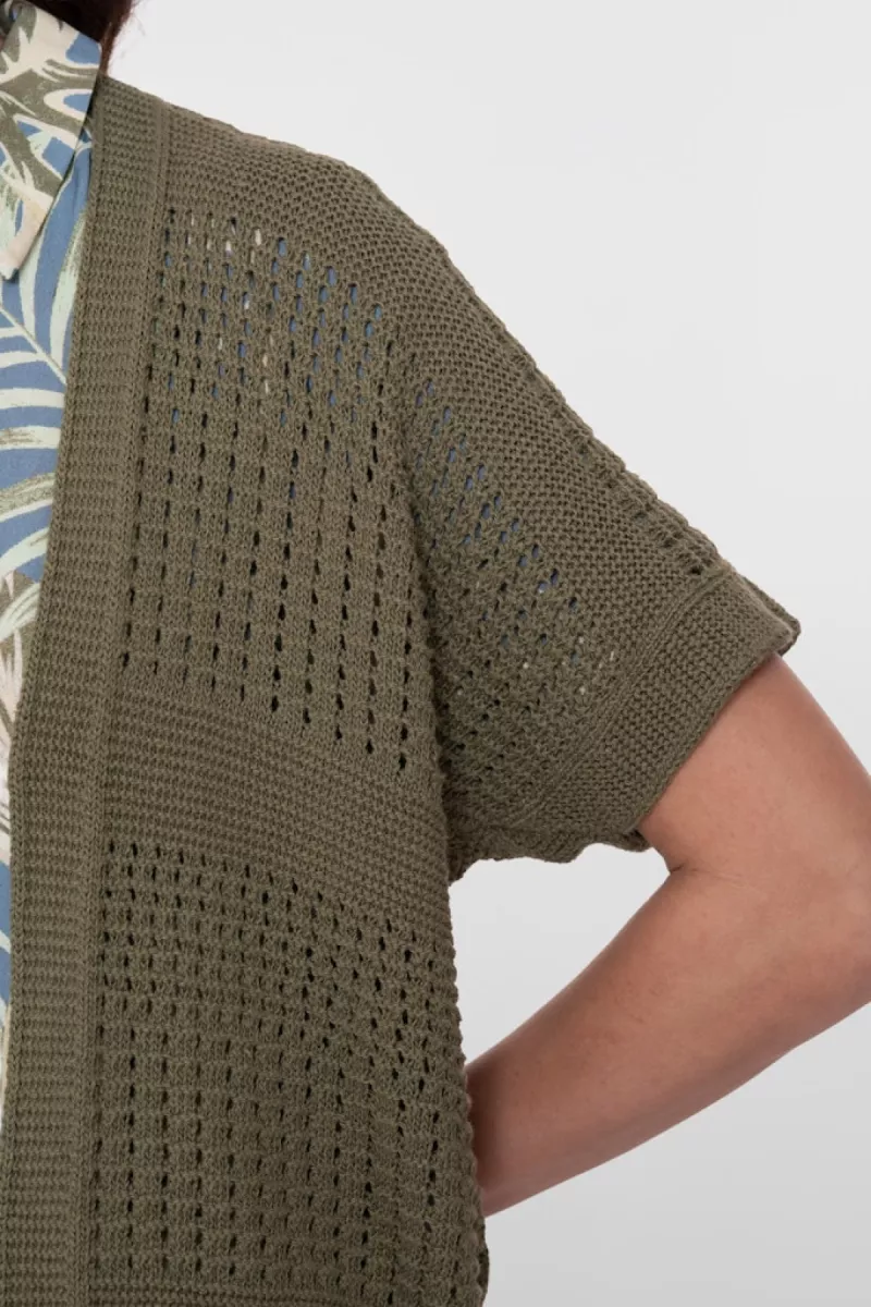 GEISHA-Vest bat sleeve-64079-70-560 olive-OLIJF