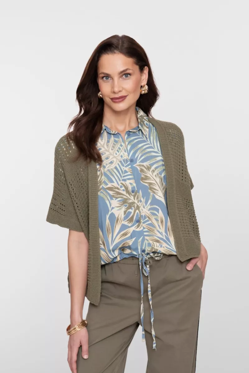 GEISHA-Vest bat sleeve-64079-70-560 olive-OLIJF