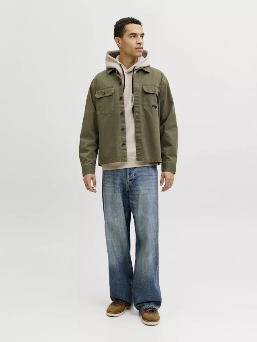 JACK & JONES-JCOBEN CLASSIC FUSION BADGE OVERSHI-12293685-Grape leaf-GROEN