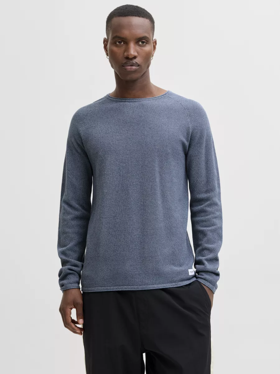 JACK & JONES-JJEHILL KNIT CREW NECK NOOS-12157321-Blue mirage-BLUE