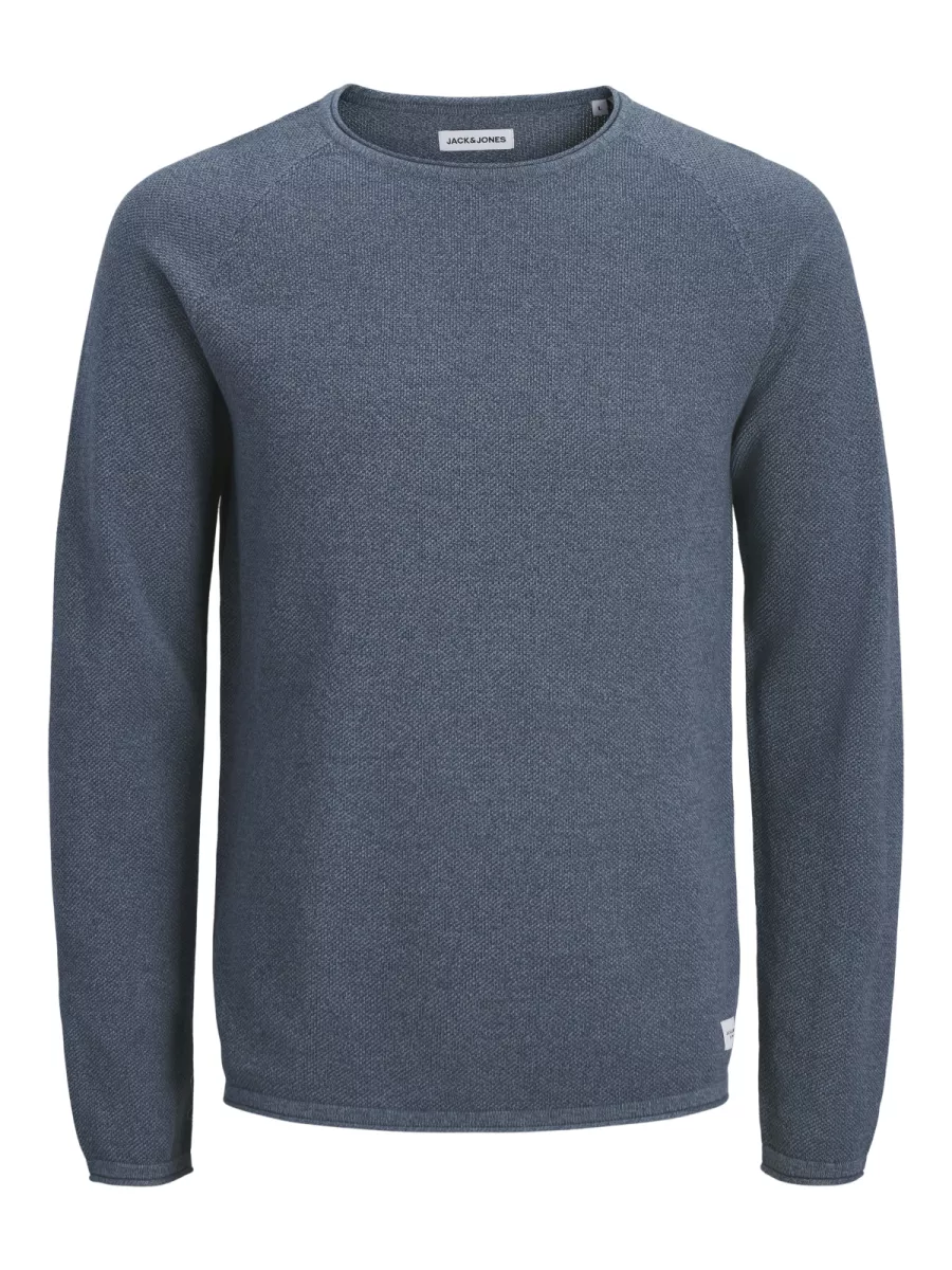 JACK & JONES-JJEHILL KNIT CREW NECK NOOS-12157321-Blue mirage-BLUE