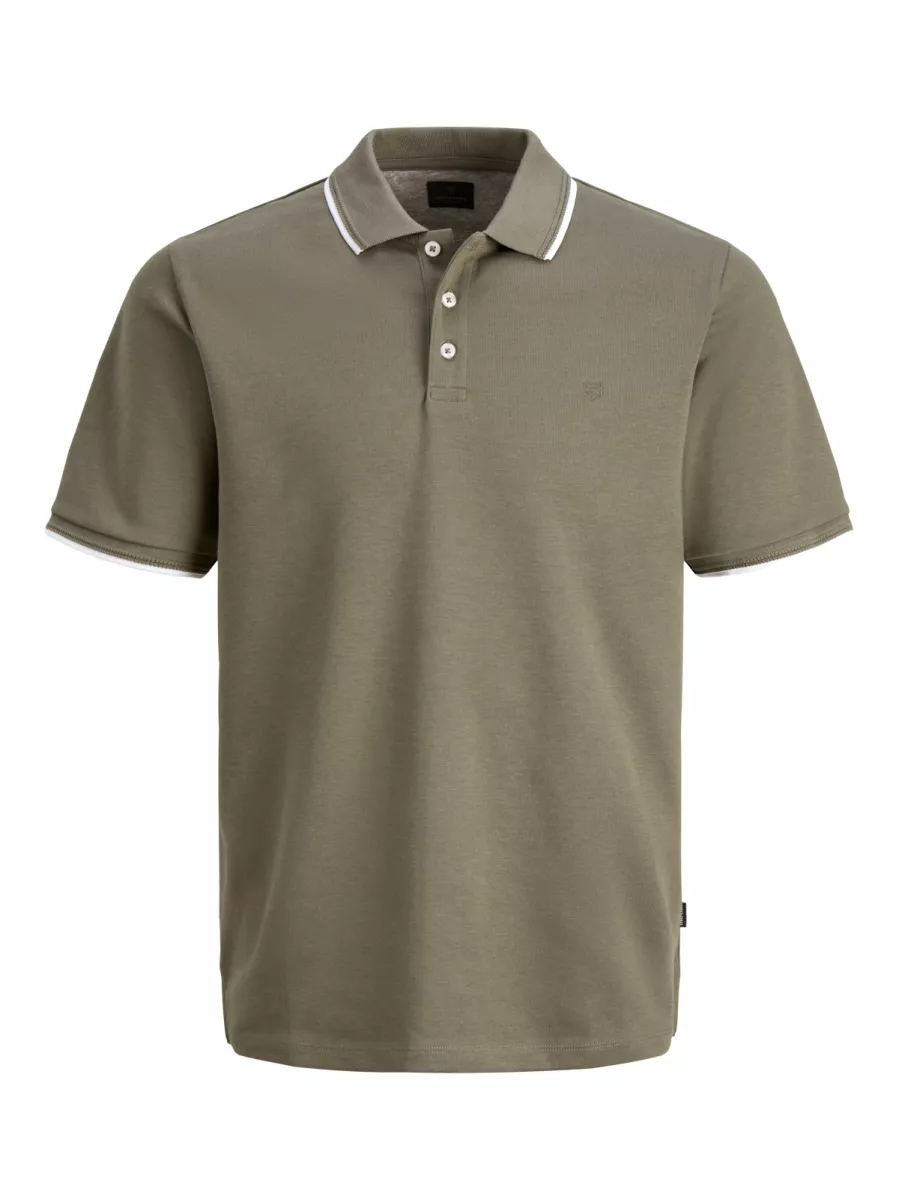 JACK & JONES-JPRBLAETHAN DETAIL SS POLO SN-12292983-Smokey olive-OLIJF