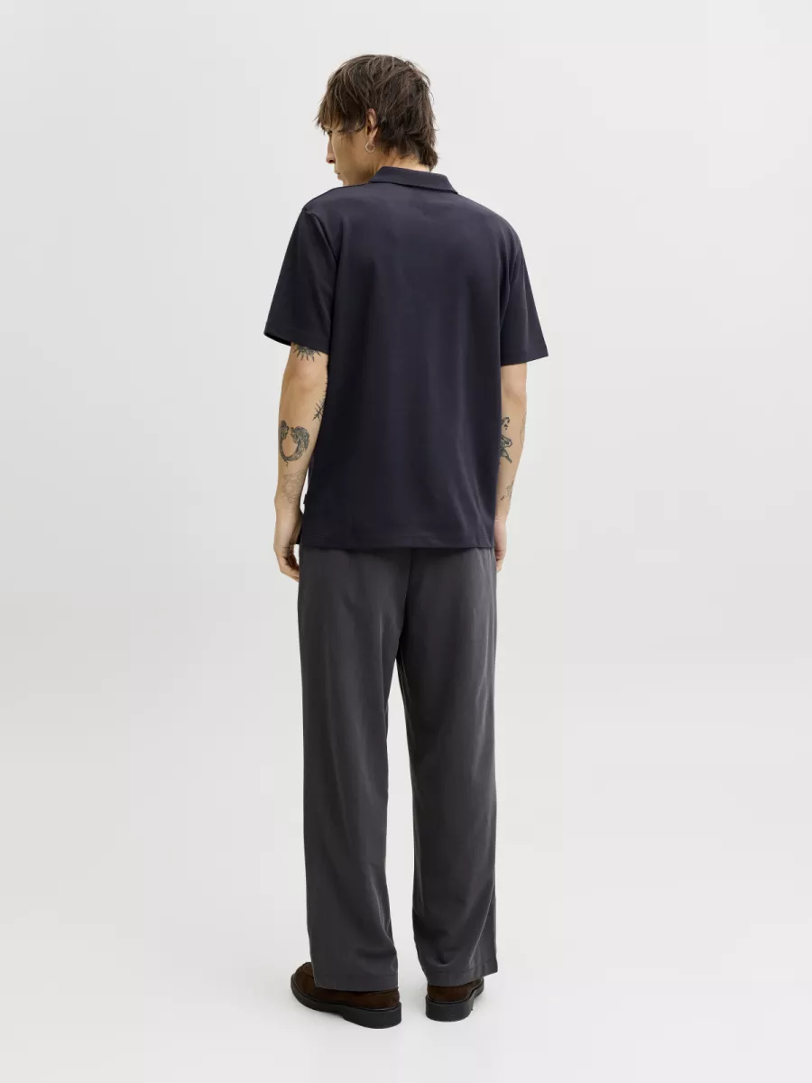 JACK & JONES-JPRBLAETHAN SS ZIP POLO SN-12292992-Night sky-NAVY