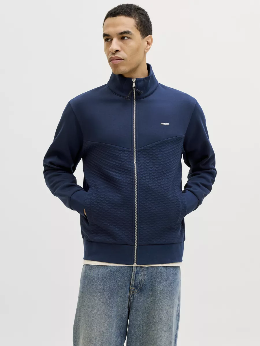 JACK & JONES-JPRBLUFRANKIE SWEAT ZIP HIGH NECK S-12275675-Pageant blue-BLUE