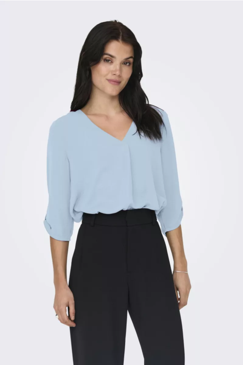 JDY-JDYDIVYA LIFE 3/4 TOP WVN NOOS-15226911-Cerulean-LICHT BLAUW