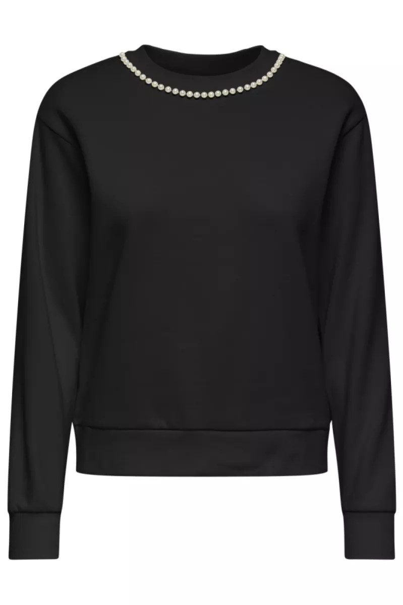 JDY-JDYPARIS L/S EMB SWEAT JRS-15221015-Black-BLACK