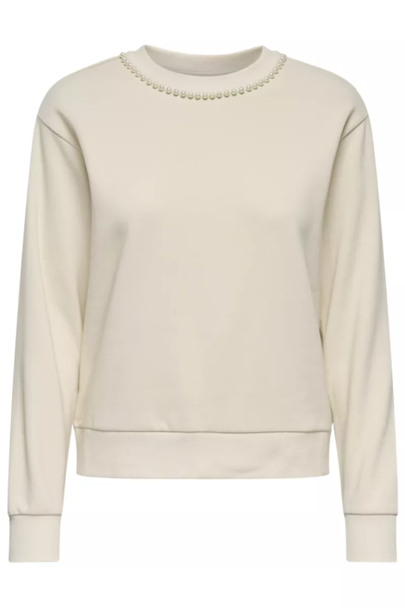 JDY-JDYPARIS L/S EMB SWEAT JRS-15221015-Whitecap Gray-GRIJS MELEE