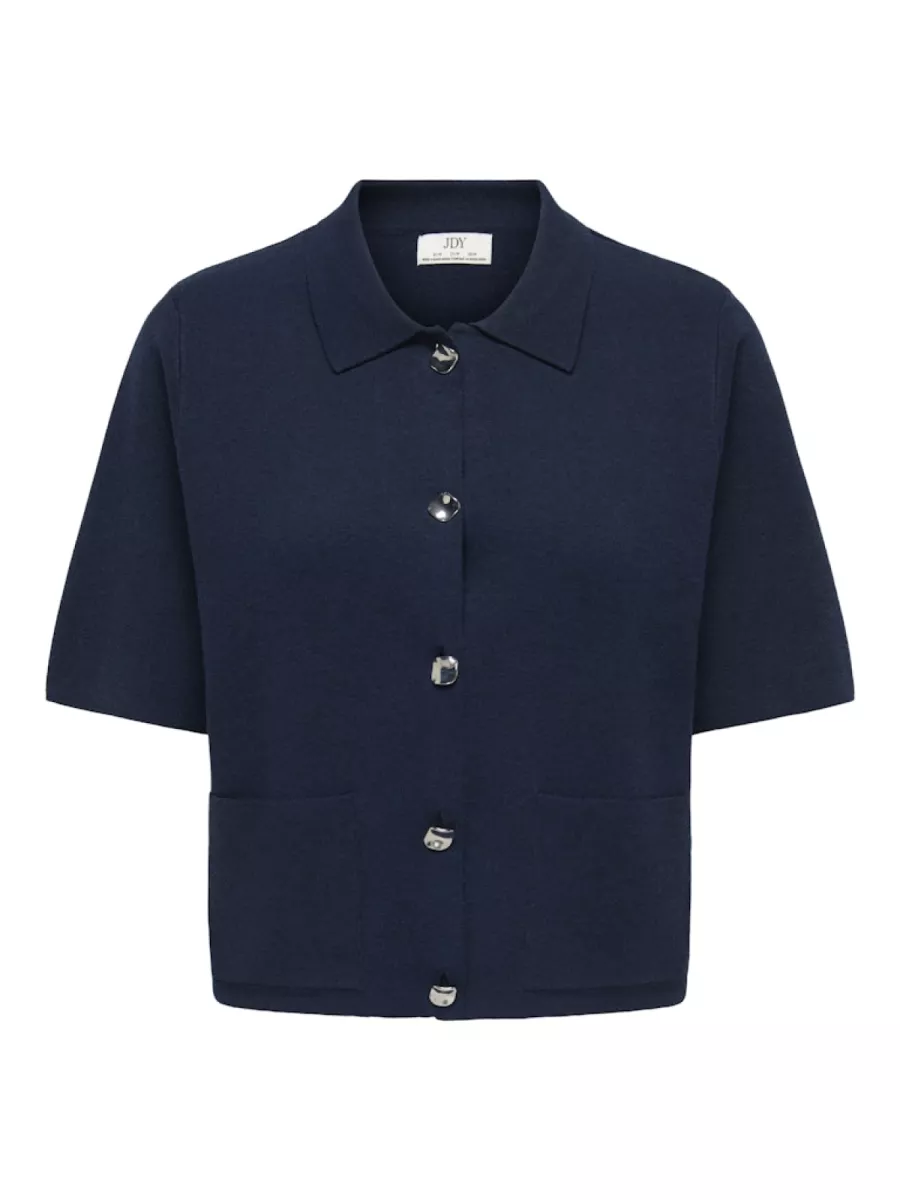 JDY-JDYPRIME LIFE 2/4 COLLAR CARDIGAN K-15351853-Total Eclipse-NAVY