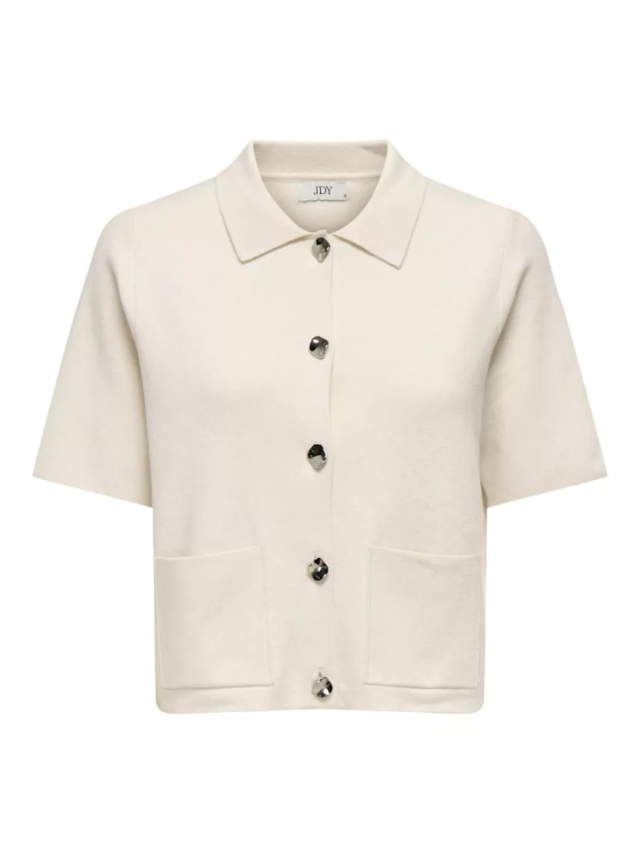 JDY-JDYPRIME LIFE 2/4 COLLAR CARDIGAN K-15351853-Whitecap Grey-OFF WHITE