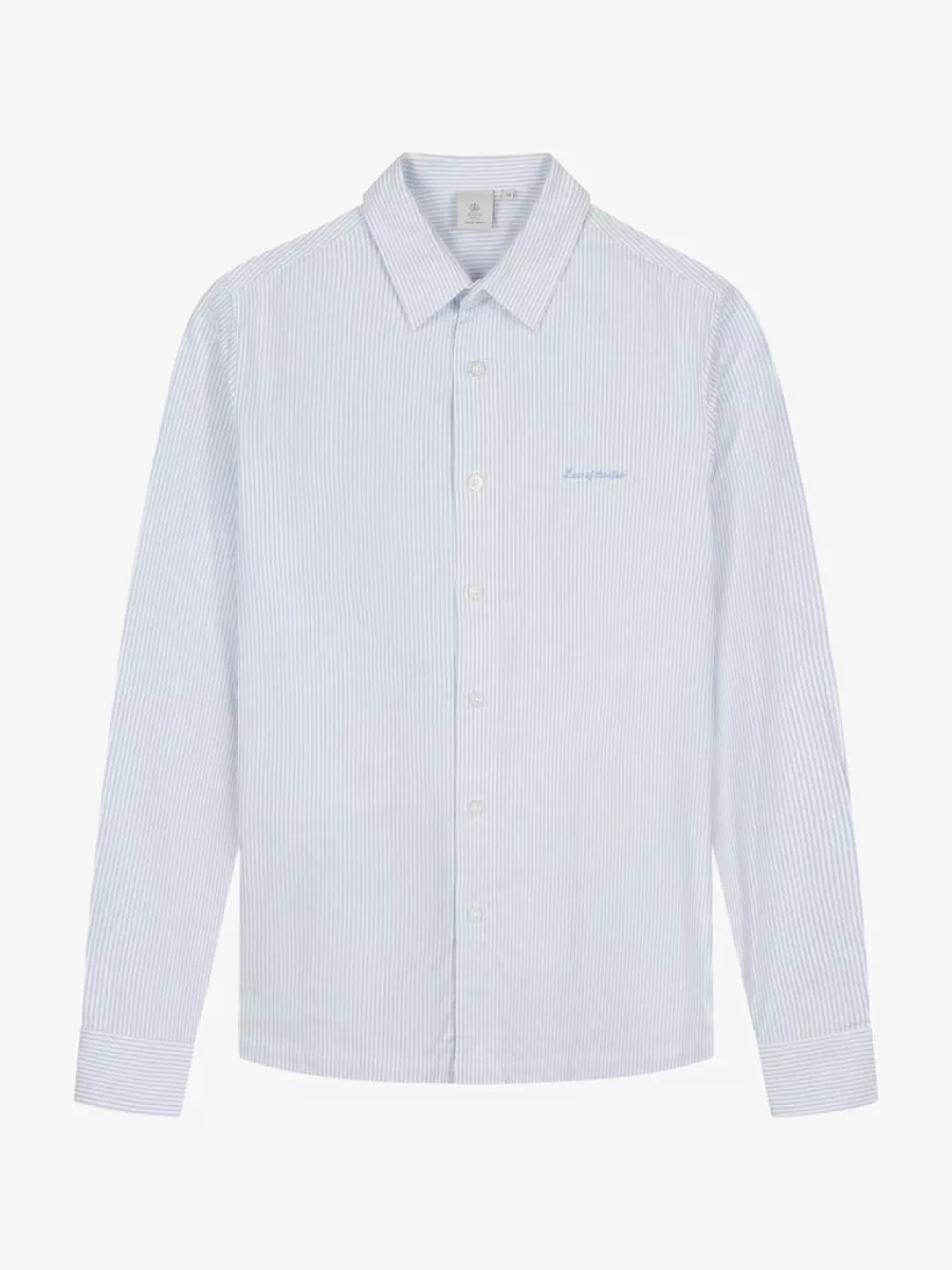 Law of the Sea-Artisan oxford stripe shirt-10371-305 light blue-LICHT BLAUW