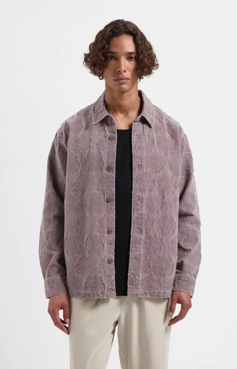 Law of the Sea-Saline garment dyed jacquard shirt-10370-207 nocturne-BLAUW